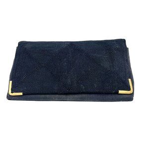 Genuine Corde Purse Blue 8.5 x 5 Clutch Snap Closure Inside Pocket Brass Corners